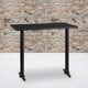 Black |#| 30inch x 48inch Rectangular Black Laminate Table Top & 5inch x 22inch Bar Height Table Bases