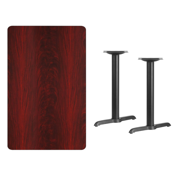 Black |#| 30inch x 48inch Rectangular Black Laminate Table Top with 5inch x 22inch Table Height Bases