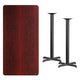 Mahogany |#| 30inch x 60inch Mahogany Laminate Table Top with 22inch x 22inch Bar Height Table Bases