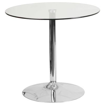 31.5'' Round Glass Table with 29''H Chrome Base