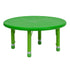 33" Round Plastic Height Adjustable Activity Table