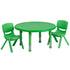 33" Round Plastic Height Adjustable Activity Table Set with 2 Chairs