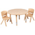 33" Round Plastic Height Adjustable Activity Table Set with 2 Chairs