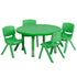 33" Round Plastic Height Adjustable Activity Table Set with 4 Chairs