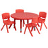 33" Round Plastic Height Adjustable Activity Table Set with 4 Chairs