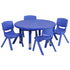 33" Round Plastic Height Adjustable Activity Table Set with 4 Chairs