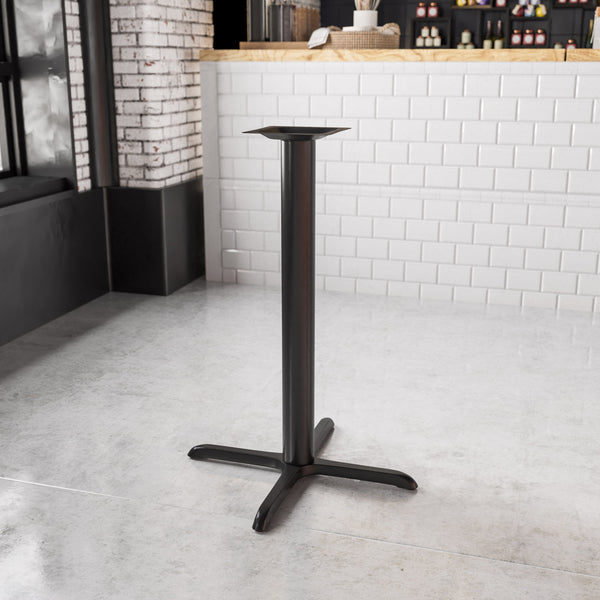 33inch x 33inch Restaurant Table X-Base with 4inch Dia. Bar Height Column