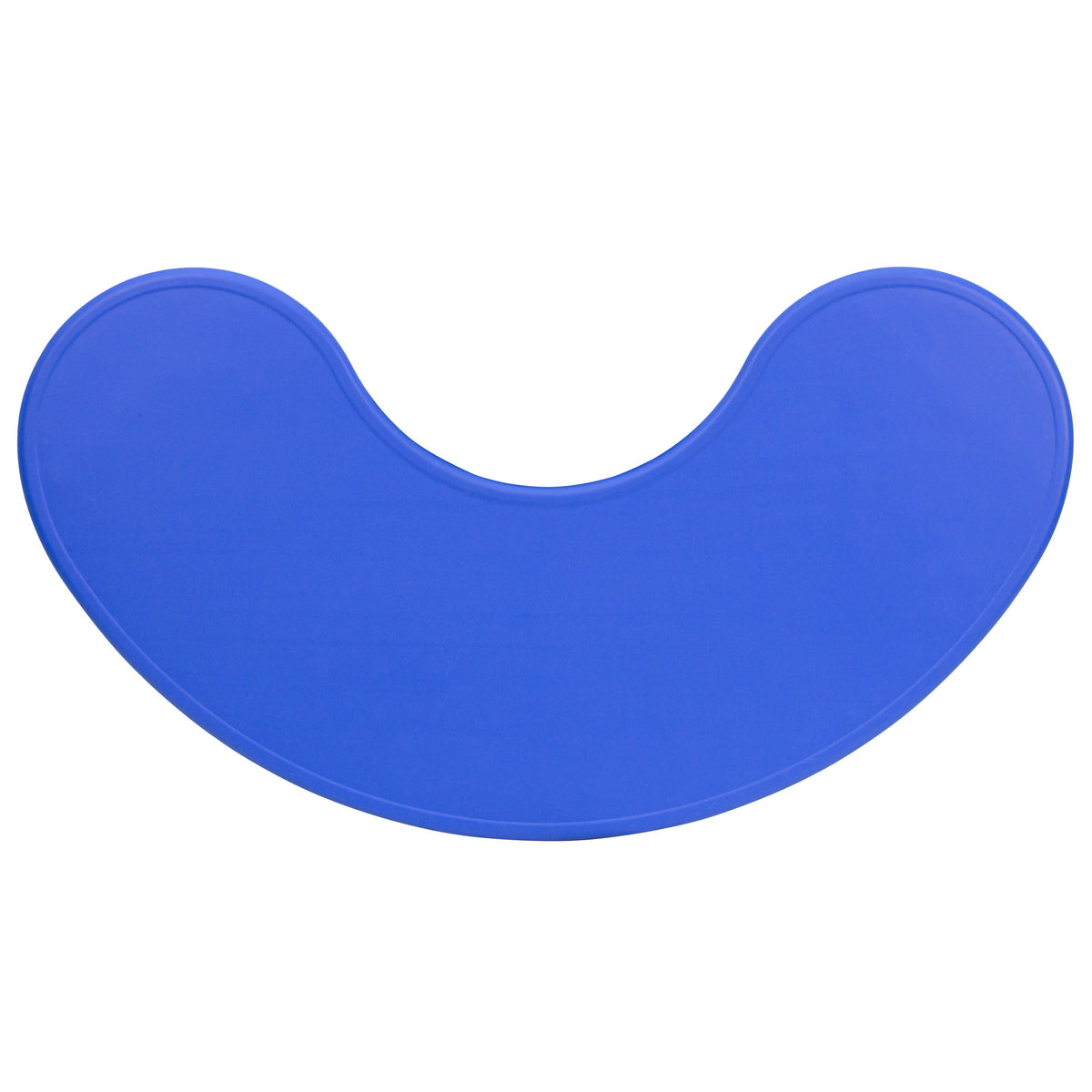 Blue |#| 35inchW x 65inchL Half-Moon Blue Plastic Height Adjustable Activity Table