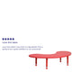 Red |#| 35inchW x 65inchL Half-Moon Red Plastic Height Adjustable Activity Table