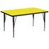 36''W x 72''L Rectangular HP Laminate Activity Table - Height Adjustable Short Legs