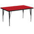 36''W x 72''L Rectangular HP Laminate Activity Table - Height Adjustable Short Legs