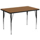 Oak |#| 36inchW x 72inchL Rectangular Oak Thermal Laminate Adjustable Activity Table
