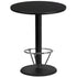 36'' Round Laminate Table Top with 24'' Round Bar Height Table Base and Foot Ring