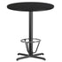 36'' Round Laminate Table Top with 30'' x 30'' Bar Height Table Base and Foot Ring