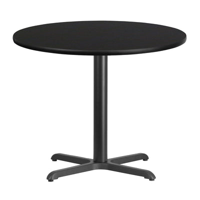 36'' Round Laminate Table Top with 30'' x 30'' Table Height Base - View 1