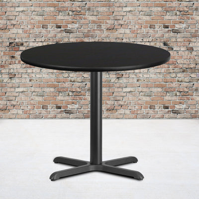 36'' Round Laminate Table Top with 30'' x 30'' Table Height Base - View 2