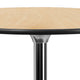 Natural |#| 36" Round Wood Commercial Grade Cocktail Table with 30" and 42" Columns