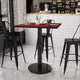 Mahogany |#| 36inch Square Mahogany Laminate Table Top with 24inch Round Bar Height Table Base
