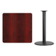 Mahogany |#| 36inch Square Mahogany Laminate Table Top with 24inch Round Bar Height Table Base