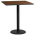 36'' Square Laminate Table Top with 24'' Round Bar Height Table Base