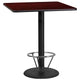 Mahogany |#| 36inch SQ Mahogany Laminate Table Top & 24inch Round Bar Height Table Base w/Foot Ring