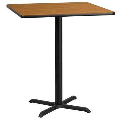 36'' Square Laminate Table Top with 30'' x 30'' Bar Height Table Base