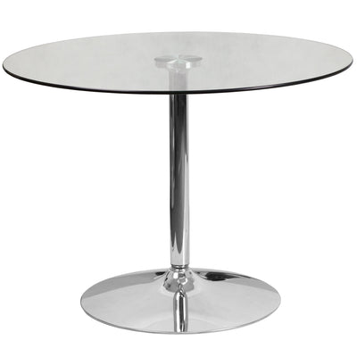 39.25'' Round Glass Table with 29''H Chrome Base - View 1