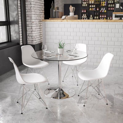39.25'' Round Glass Table with 29''H Chrome Base - View 2
