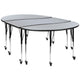 Grey |#| 3 Piece Mobile 86inch Oval Wave Flexible Grey Adjustable Activity Table Set