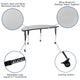 Grey |#| 3 Piece Mobile 86inch Oval Wave Flexible Grey Adjustable Activity Table Set