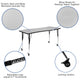 Grey |#| 3 Piece Mobile 86inch Oval Wave Flexible Grey Adjustable Activity Table Set