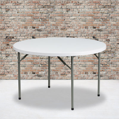 4-Foot Round Plastic Folding Table