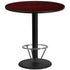 42'' Round Laminate Table Top with 24'' Round Bar Height Table Base and Foot Ring