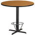 42'' Round Laminate Table Top with 33'' x 33'' Bar Height Table Base and Foot Ring