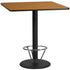 42'' Square Laminate Table Top with 24'' Round Bar Height Table Base and Foot Ring