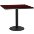 42'' Square Laminate Table Top with 24'' Round Table Height Base