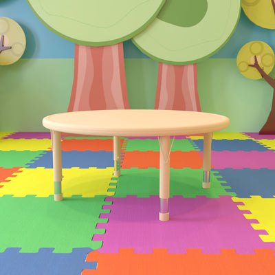 45" Round Plastic Height Adjustable Activity Table - View 2