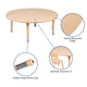 Natural |#| 45inch Round Natural Plastic Height Adjustable Activity Table Set with 2 Chairs