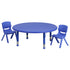 45" Round Plastic Height Adjustable Activity Table Set with 2 Chairs