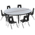 47.5" Circle Wave Flexible Laminate Activity Table Set with 14" Student Stack Chairs