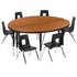 47.5" Circle Wave Flexible Laminate Activity Table Set with 14" Student Stack Chairs