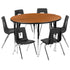 47.5" Circle Wave Flexible Laminate Activity Table Set with 16" Student Stack Chairs
