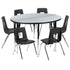47.5" Circle Wave Flexible Laminate Activity Table Set with 16" Student Stack Chairs