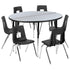 47.5" Circle Wave Flexible Laminate Activity Table Set with 18" Student Stack Chairs