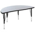 47.5" Half Circle Wave Flexible Collaborative Thermal Laminate Activity Table - Height Adjustable Short Legs