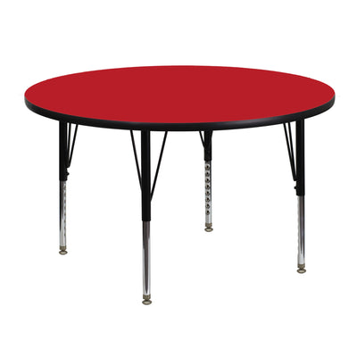 48'' Round HP Laminate Activity Table - Height Adjustable Short Legs