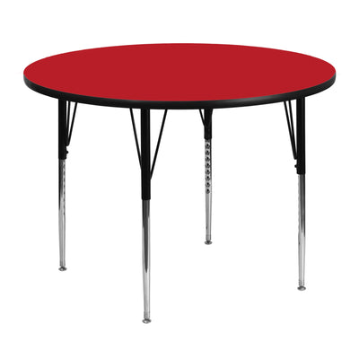 48'' Round HP Laminate Activity Table - Standard Height Adjustable Legs