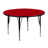 48'' Round Thermal Laminate Activity Table - Height Adjustable Short Legs