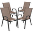 4 Pack Brazos Series Outdoor Stack Chair with Flex Comfort Material and Metal Frame