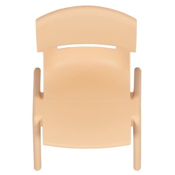Natural |#| 4 Pack Natural Plastic Stack School Chair with 12inch Seat Height - Kids Chair